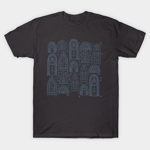 Spooky Architectural Windows T-Shirt by Rebelform